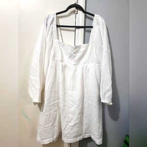 J. Crew White Squareneck Gauze Dress Women Size Large